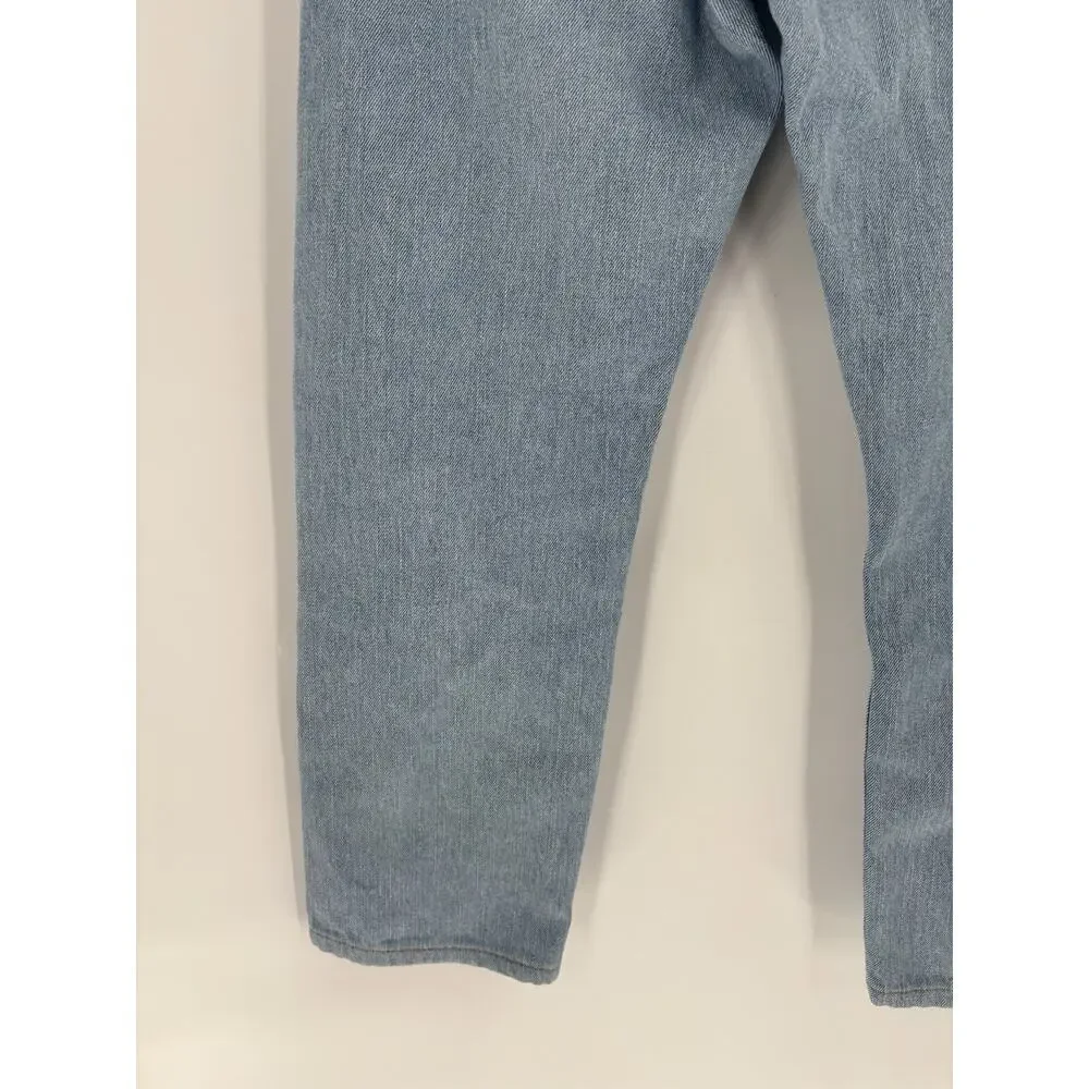 Levi’s Jeans 505 Mens 32x30 Blue Light Wash Denim Straight Leg Logo Patch